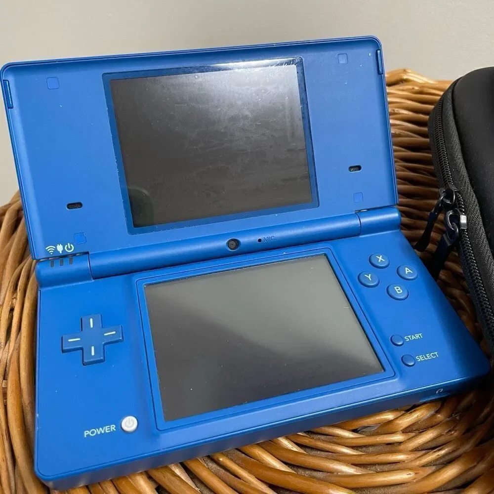 Nintendo DS Blue Handheld‎ Console System W/ Cord Case CYR-001 US Tested, Works